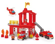 Joc de construit Pompieri Abrick Écoiffier cu 2 figurine și 3 vehicule de la 18 luni ECO2980
