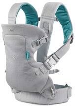 Nosič pre dieťa Flip 4v1 Light & Airy Convertible Carrier Infantino 4 spôsoby nosenia sivý od 3,6-14,5 kg od 0 mes