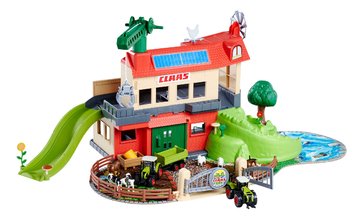 Garaj fermă cu grajd cu 2 etaje Farmyard Majorette cu 8 figurine animăluțe și 2 tractoare de la 5 ani MJ3009000