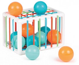 Senzorická kocka s loptičkami Motor Skills Cube Ludi 12 loptičiek od 10 mes LU30093