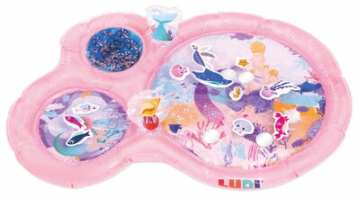 Hracia podložka s vodou Morské víly Mermaid Water Play Mat Ludi pre hru na brušku ružová od 10 mes LU30124