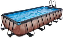 Medence szűrővel Wood pool Exit Toys acél medencekeret 540*250*100 cm barna 6 évtől