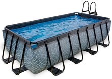 Medence homokszűrős vízforgatóval Stone pool Exit Toys acél medencekeret 400*200*100 cm szürke 6 évtől