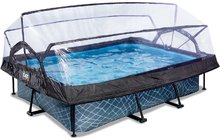 Bazén s krytom a filtráciou Stone pool Exit Toys oceľová konštrukcia 220*150*65 cm šedý od 6 rokov