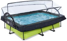 Bazén s krytom a filtráciou Lime pool Exit Toys oceľová konštrukcia 220*150*65 cm zelený od 6 rokov