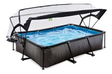 Bazén s krytom a filtráciou Black Wood pool Exit Toys oceľová konštrukcia 300*200*65 cm čierny od 6 rokov ET30203290
