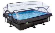 Medence búrával és szűrővel Black Wood pool Exit Toys acél szerkezet 300*200*65 cm fekete 6 évtől ET30203290
