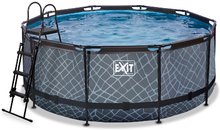 Bazén s filtráciou Stone pool Exit Toys kruhový oceľová konštrukcia 360*122 cm šedý od 6 rokov