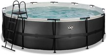 Bazén s filtráciou Black Leather pool Exit Toys kruhový oceľová konštrukcia 488*122 cm čierny od 6 rokov