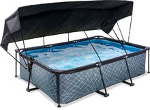 Piscină cu acoperiș și filtrare Stone pool grey Exit Toys construcție din metal 220*150*65 cm gri de la 6 ani