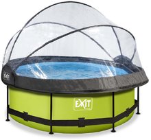 Bazén s krytom a filtráciou Lime pool Exit Toys kruhový oceľová konštrukcia 244*76 cm zelený od 6 rokov