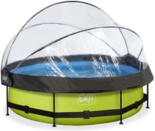 Bazén s krytom a filtráciou Lime pool Exit Toys kruhový oceľová konštrukcia 300*76 cm zelený od 6 rokov