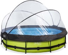 Medence búrával és szivattyúval Lime pool Exit Toys kerek acél medencekeret 360*76 cm zöld 6 évtől
