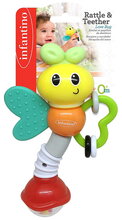 Hrkálka s hryzátkom Motýľ Rattle & Teether Love Bug Infantino od 0 mes