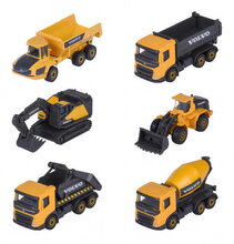 Autíčka stavebné Volvo Construction Edition Majorette s pohyblivými časťami 7,5 cm dĺžka 3 druhy 2 varianty