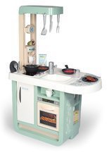 Bucătărie cu sunete Cherry Kitchen Green Smoby cu măsuță cuptor frigider și 25 de accesorii