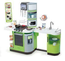 Detská kuchynka CookMaster Verte Smoby elektronická so zvukmi, s ľadom, opečenými potravinami a 36 doplnkami zelená