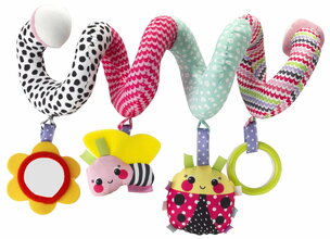 Špirála s aktivitami Pink Spiral Activity Toy Infantino ku kočíku hrkajúce a šuštiace hračky ružová od 0 mes INF316196-01
