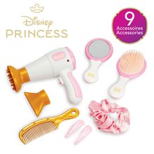 Coafeză cu uscător de păr electronic Prințese Disney Hair Set Smoby cu 2 accesorii oglindă și alte accesorii de la 3 ani