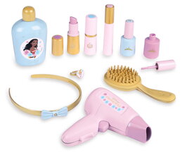 Kosmetický kufřík se zrcadlem Princezny Disney Beauty Vanity Smoby kosmetika s kadeřnickým a nehtovým studiem s 10 doplňky