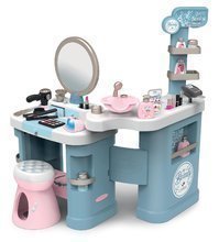 Măsuța cosmetică electronică My Beauty Center 3in1 Smoby coafor și cosmetică cu salon de unghii și 32 de accesorii