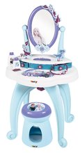 Pipere asztal taburettel Frozen Hairdresser 2in1 Smoby tükörrel és 10 kiegészítővel SM320244