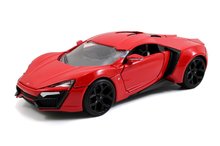 Autíčko Lykan Hypersport Fast & Furious Jada kovové s otvárateľnými časťami a gumenými kolieskami 19 cm dĺžka 1:24