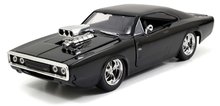 Autíčko na diaľkové ovládanie RC Dodge Charger 1970 Fast & Furious Jada čierne dĺžka 18 cm 1:24