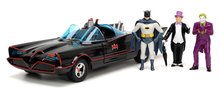 Autíčko Batman Classic Batmobile 1966 Deluxe Jada kovové s otvárateľnými dverami a 4 figúrkami dĺžka 19 cm 1:24