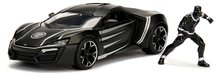 Autíčko Marvel Avengers Lykan Hypersport Jada kovové s otvárateľnými časťami a figúrkou Black Panther dĺžka 20 cm 1:24