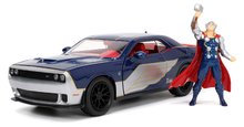 Autíčko Marvel Dodge Challenger SRT Hellcat Jada kovové s otvárateľnými časťami a figúrkou Thor dĺžka 20 cm 1:24