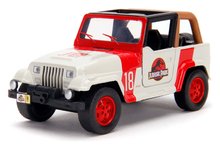 Autíčko Jeep Wrangler Jurassic World Jada kovové s otvárateľnými dverami dĺžka 10,2 cm 1:32