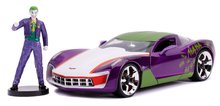 Autíčko DC Chevy Corvette Stingray 2009 Jada kovové s otvárateľnými časťami a figúrkou Joker dĺžka 20 cm 1:24