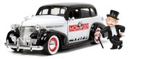 Autíčko Monopoly Chevy Master 1939 Jada kovové s otvárateľnými časťami a figúrkou Uncle Pennybags dĺžka 20 cm 1:24