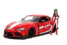 Autíčko Robotech ´20 Toyota Supra Jada kovové s otvárateľnými časťami a figúrkou Miriya Sterling dĺžka 20 cm 1:24