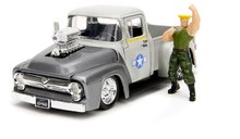 Autíčko Street Fighter Ford Pickup 1956 Jada kovové s otvárateľnými časťami a figúrkou Guile dĺžka 20 cm 1:24