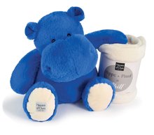 Plyšový hroch s dekou Royal Blue Hippo Chill Histoire d’ Ours modrý 45 cm od 0 mes