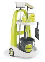 Upratovací vozík Clean Smoby s vedrom a 8 doplnkami zelený