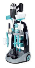 Cărucior de curățenie cu aspirator vertical Rowenta Trolley+Vacuum Cleaner Smoby cu mătură și găleată 10 accesorii SM330319