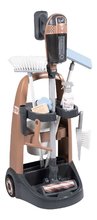 Úklidový vozík s tyčovým vysavačem Rowenta Trolley Upright Hoover Smoby s realistickým zvukem se smetákem mopem a 10 doplňků