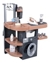 Mosókonyha mosógéppel és elektronikus porszívóval Rowenta Wash&Clean Laundry Smoby hanggal és vasalóval 17 kiegészítővel