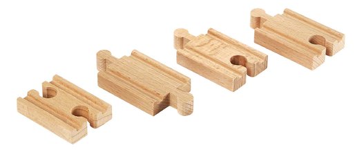Náhradné diely pre vláčikodráhu Mini Straight Tracks BRIO 4 mini koľajnice dĺžka 5,4 cm od 3 rokov BRIO3336