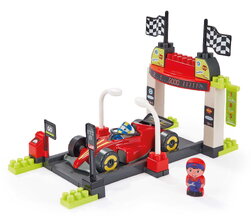 Stavebnica s formulou v zastávke Pit Stop Formula 1 Abrick Écoiffier s figúrkou od 18 mes ECO3360