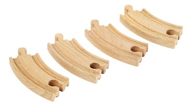Náhradné diely pre vláčikodráhu Short Curved Tracks BRIO 4 krátke oblé koľajnice dĺžka 9 cm od 3 rokov BRIO3374