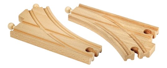 Náhradné diely pre vláčikodráhu Curved Switching Tracks BRIO 2 oblé výhybky pre rovnobežné koľaje od 3 rokov BRIO3466