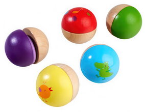 Drevené hudobné loptičky Music Sound Balls Eichhorn 6 loptičiek s 5 rôznymi zvukmi od 12 mes EH3497