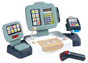 Pokladna s funkční kalkulačkou a skenerem Large Cash Register Smoby se zvukem a světlem a mechanickou váhou 30 doplňků