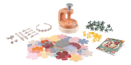 Květinářství s vlastní výrobou květinových šperků Crea Flower Jewelry Set Smoby s textilními lupínky a bižuterií 100 doplňků