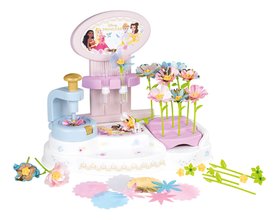 Květinářství s vlastní výrobou květin Princezny Disney Flower Market Smoby z různých textilních lupínků a stonků 90 doplňků
