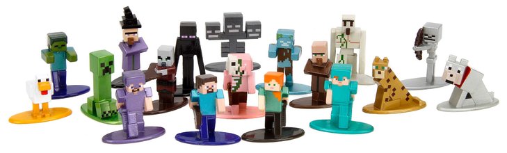 Figúrky zberateľské Minecraft Nano Jada kovové sada 18 druhov výška 4 cm od 8 rokov JA35846314R00